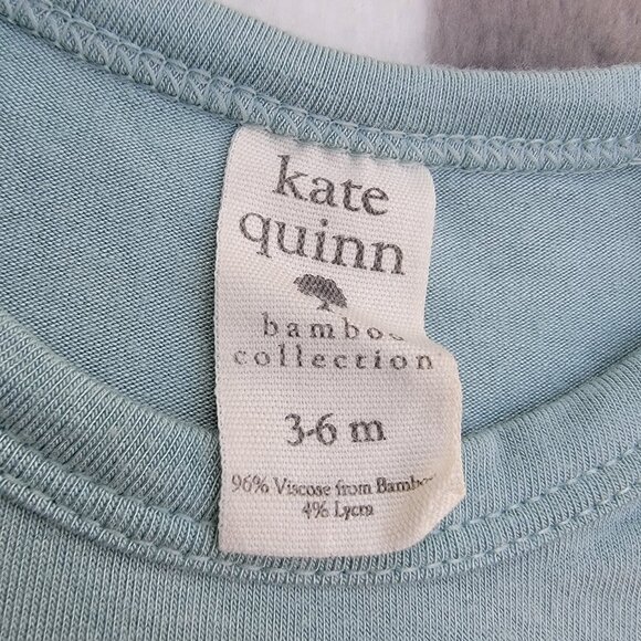 Kate Quinn Bamboo Solid Blue Snap Shorty Romper Size 3-6m - Picture 3 of 3